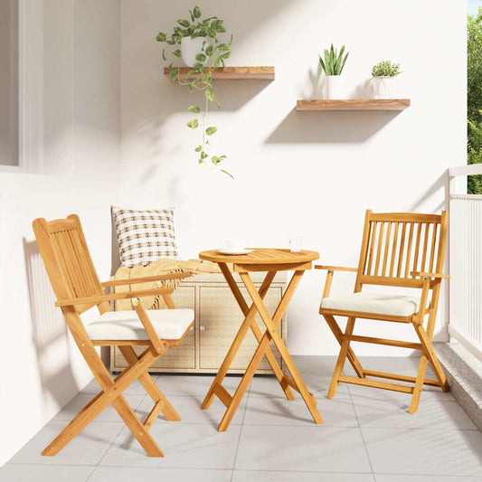 Klappstuhl 2 pcs Weiß 49 x 57,5 x 92 cm Massivholz Akazie