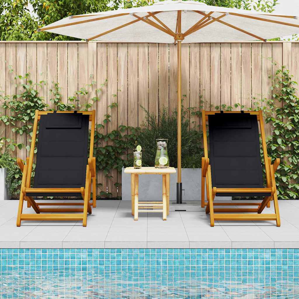 Liegestuhl 2 pcs Braun 61.5 x 123 x 82cm Massivholz Akazie