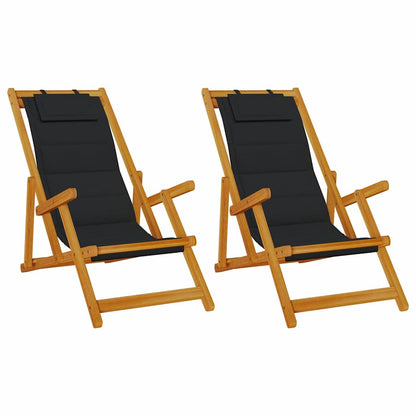 Liegestuhl 2 pcs Braun 61.5 x 123 x 82cm Massivholz Akazie