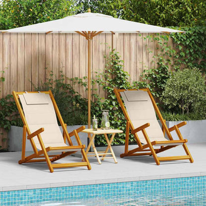 Liegestuhl 2 pcs Braun 61.5 x 123 x 82cm Massivholz Akazie