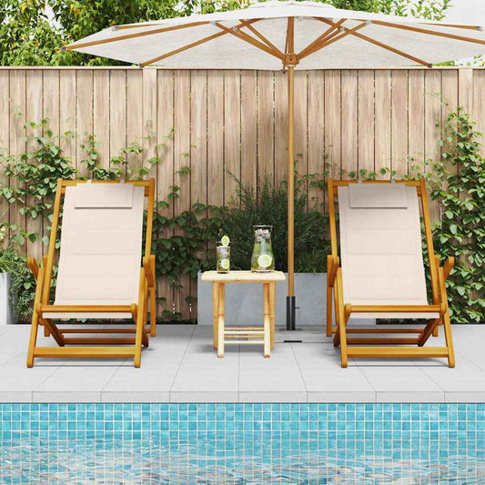 Liegestuhl 2 pcs Braun 61.5 x 123 x 82cm Massivholz Akazie