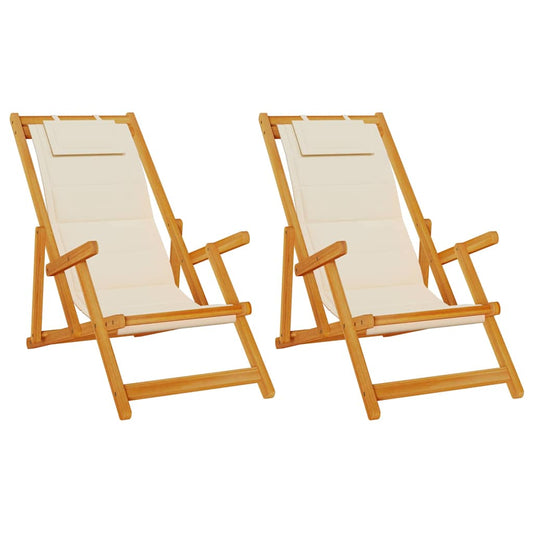 Liegestuhl 2 pcs Braun 61.5 x 123 x 82cm Massivholz Akazie