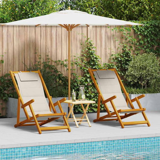 Liegestuhl 2 pcs Braun 61.5 x 123 x 82cm Massivholz Akazie