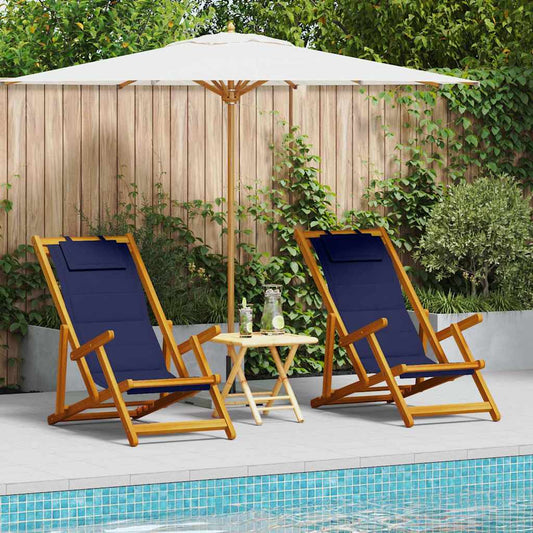 Liegestuhl 2 pcs Braun 61.5 x 123 x 82cm Massivholz Akazie