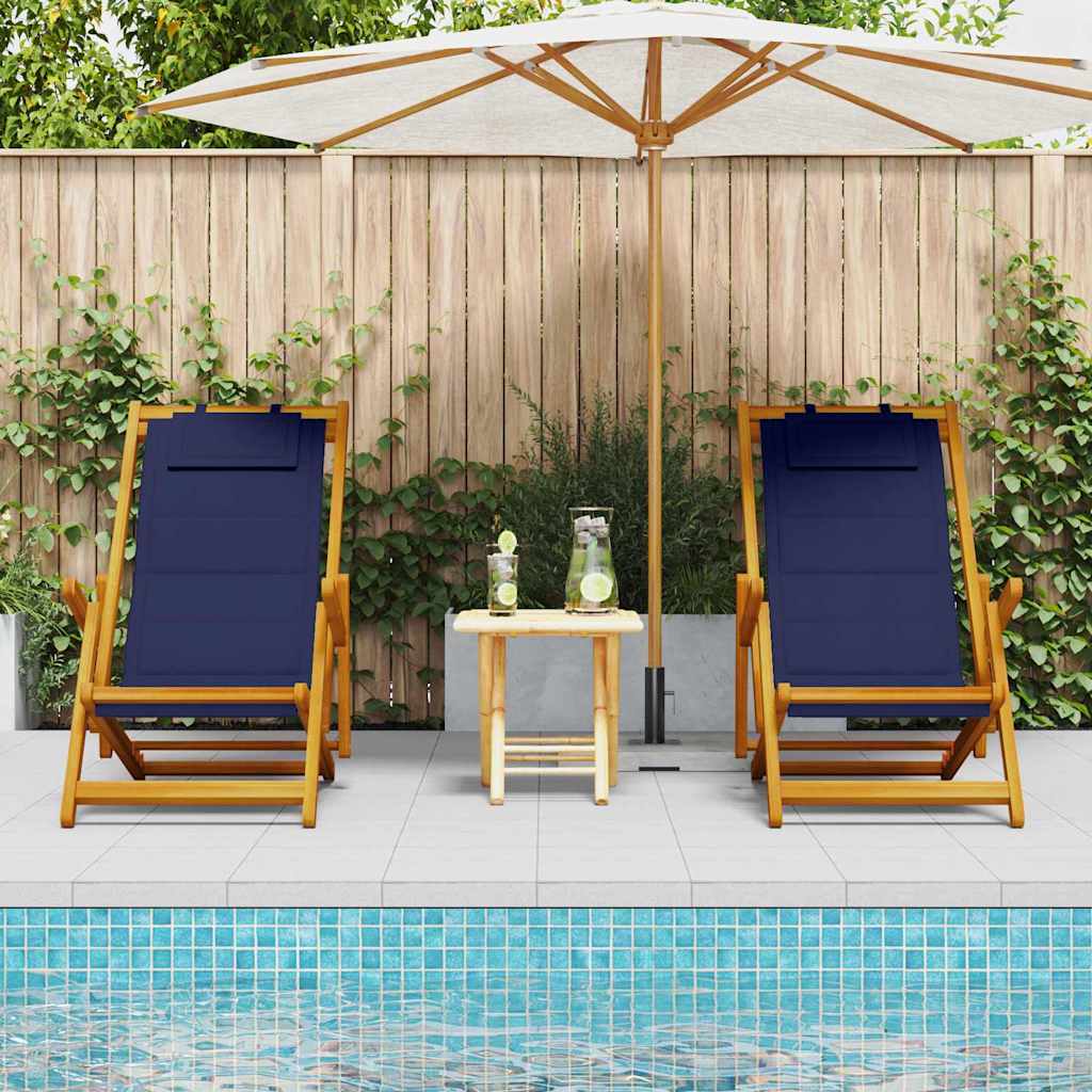 Liegestuhl 2 pcs Braun 61.5 x 123 x 82cm Massivholz Akazie