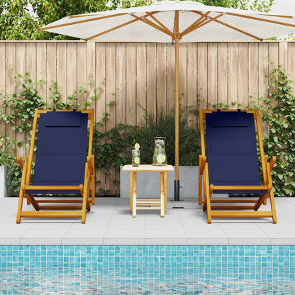 Liegestuhl 2 pcs Braun 61.5 x 123 x 82cm Massivholz Akazie