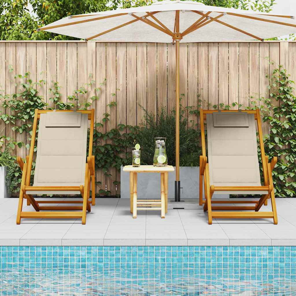 Liegestuhl 2 pcs Braun 61.5 x 123 x 82cm Massivholz Akazie
