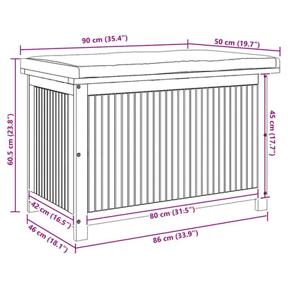 Outdoor-Kissenbox 90x50x60,5 cm Massivholz Akazie