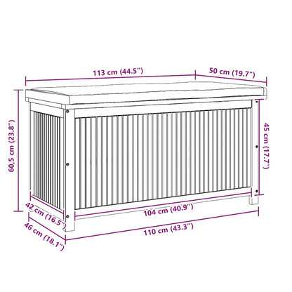 Outdoor-Kissenbox 113x50x60,5 cm Massivholz Akazie