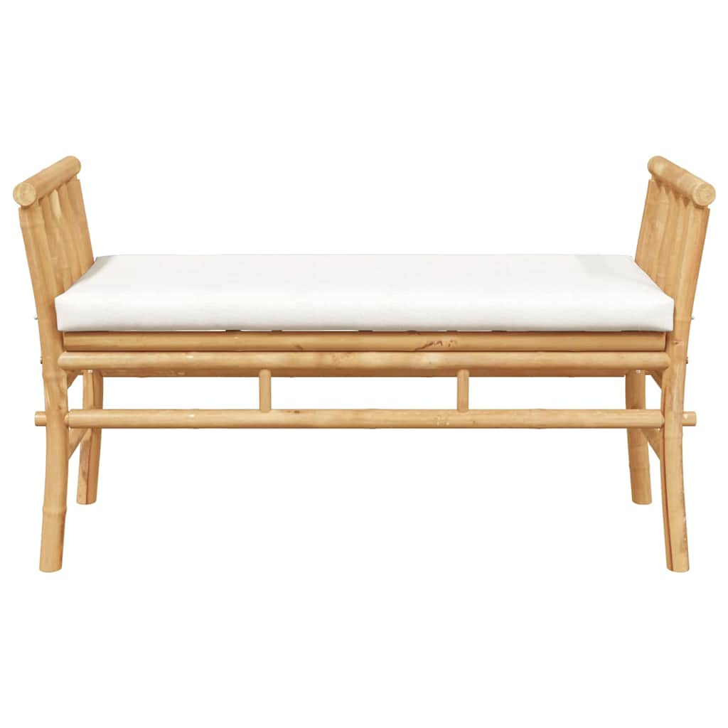 Gartenbank mit Kissen Braun 110 x 38 x 65cm Bambus