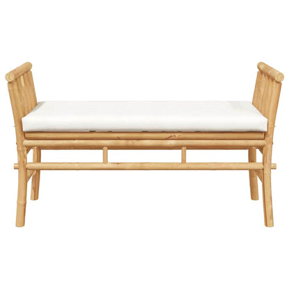Gartenbank mit Kissen Braun 110 x 38 x 65cm Bambus