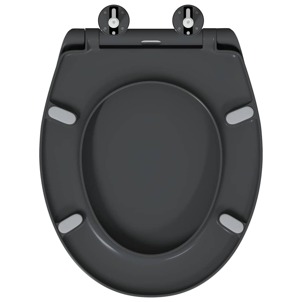 Schnellverschluss-WC-Sitz Anthrazit 44,8 x 37,3 x 4,2 cm