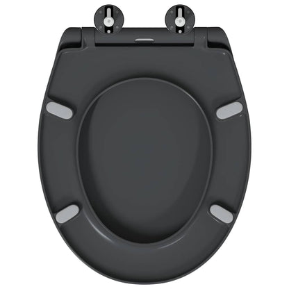 Schnellverschluss-WC-Sitz Anthrazit 44,8 x 37,3 x 4,2 cm