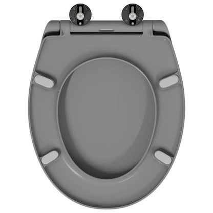 Schnellverschluss-WC-Sitz Grau 44,8 x 37,3 x 4,2 cm Duroplast