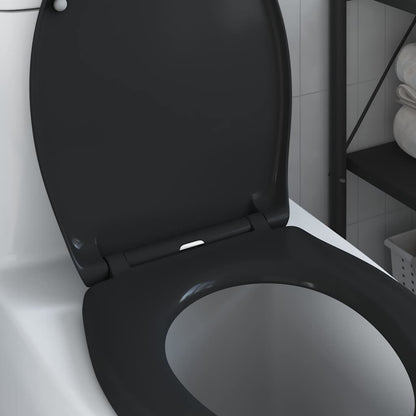 Schnellverschluss-WC-Sitz Schwarz 44,8 x 37,3 x 4,2 cm