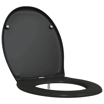 Schnellverschluss-WC-Sitz Schwarz 44,8 x 37,3 x 4,2 cm