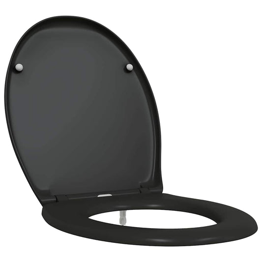 Schnellverschluss-WC-Sitz Schwarz 44,8 x 37,3 x 4,2 cm