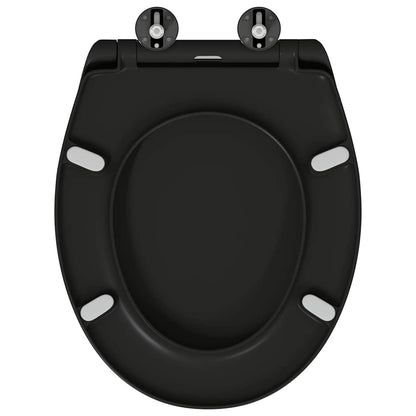 Schnellverschluss-WC-Sitz Schwarz 44,8 x 37,3 x 4,2 cm