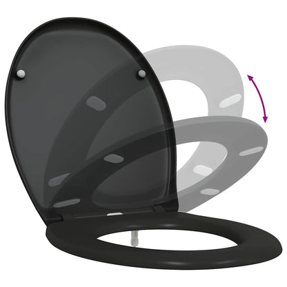 Schnellverschluss-WC-Sitz Schwarz 44,8 x 37,3 x 4,2 cm