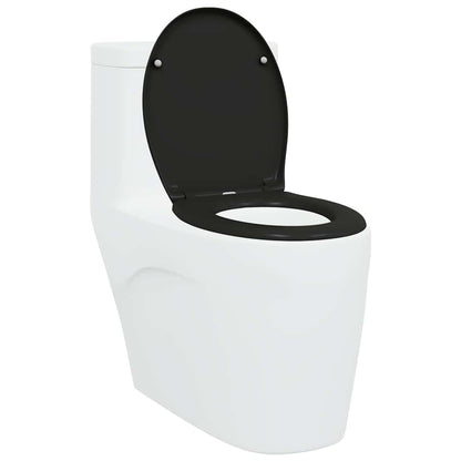 Schnellverschluss-WC-Sitz Schwarz 44,8 x 37,3 x 4,2 cm