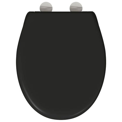 Schnellverschluss-WC-Sitz Schwarz 44,8 x 37,3 x 4,2 cm
