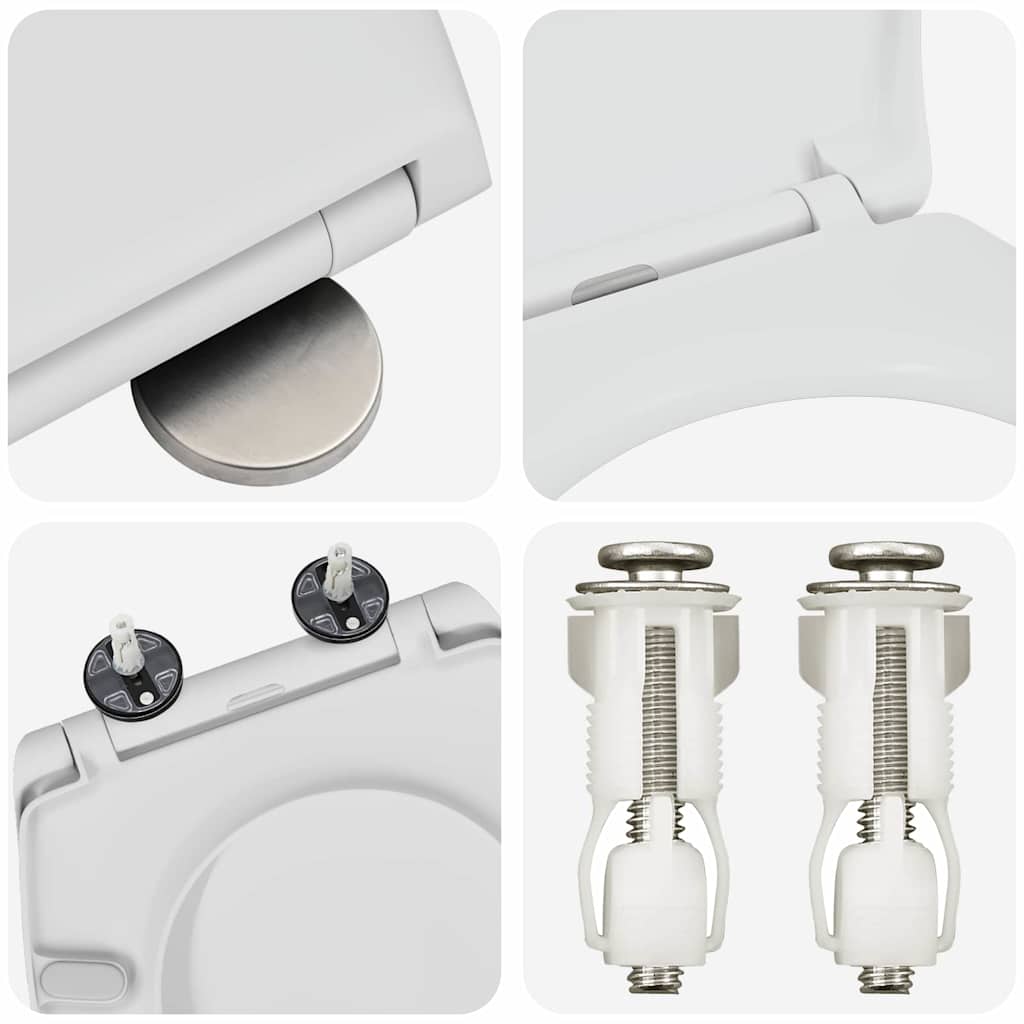 Schnellverschluss-WC-Sitz Weiß 44,8 x 37,3 x 4,2 cm Duroplast