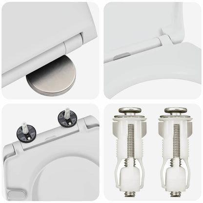 Schnellverschluss-WC-Sitz Weiß 44,8 x 37,3 x 4,2 cm Duroplast
