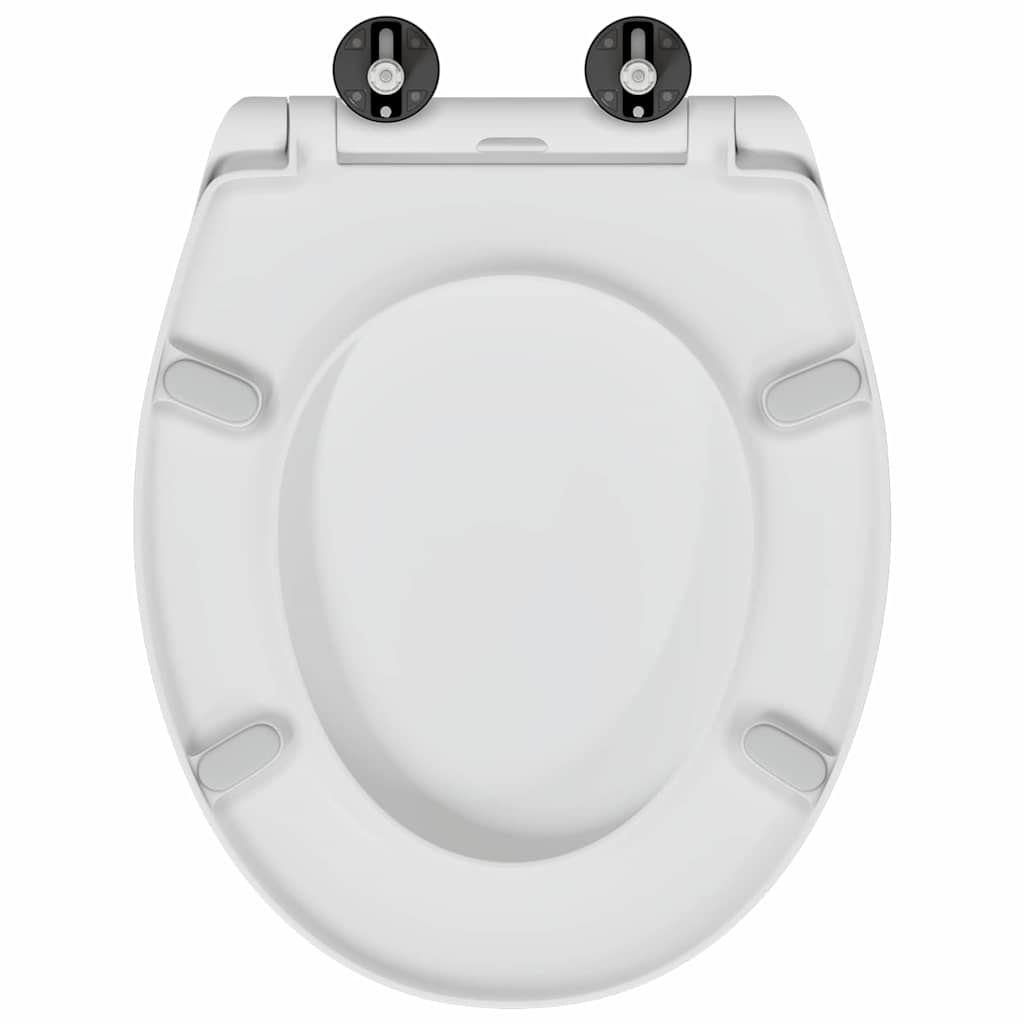 Schnellverschluss-WC-Sitz Weiß 44,8 x 37,3 x 4,2 cm Duroplast