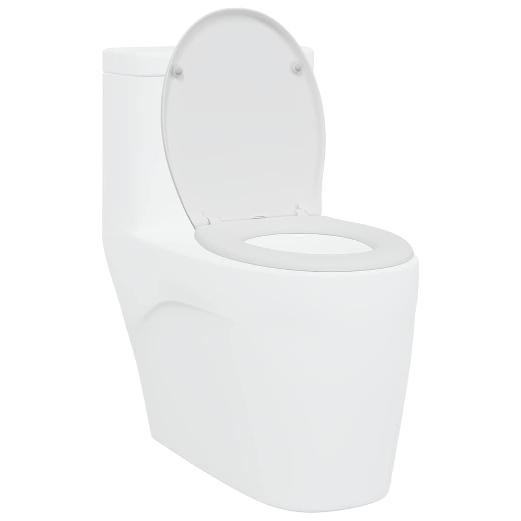 Schnellverschluss-WC-Sitz Weiß 44,8 x 37,3 x 4,2 cm Duroplast
