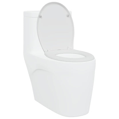 Schnellverschluss-WC-Sitz Weiß 44,8 x 37,3 x 4,2 cm Duroplast