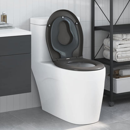 Schnellverschluss-WC-Sitz Anthrazit 44.5 x 37.3 x 4.3 cm