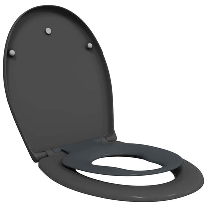 Schnellverschluss-WC-Sitz Anthrazit 44.5 x 37.3 x 4.3 cm