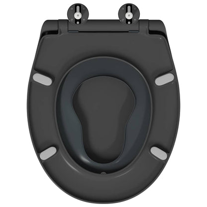 Schnellverschluss-WC-Sitz Anthrazit 44.5 x 37.3 x 4.3 cm
