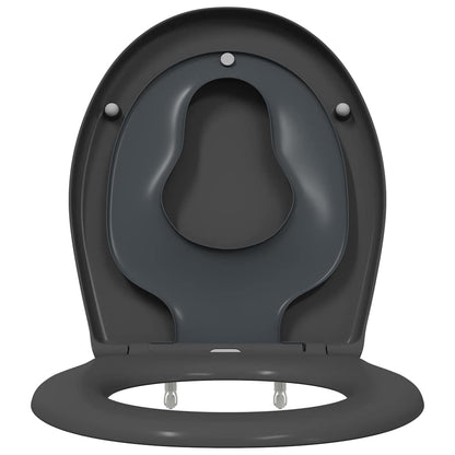 Schnellverschluss-WC-Sitz Anthrazit 44.5 x 37.3 x 4.3 cm