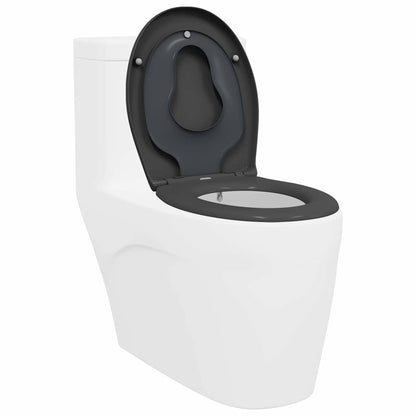 Schnellverschluss-WC-Sitz Anthrazit 44.5 x 37.3 x 4.3 cm