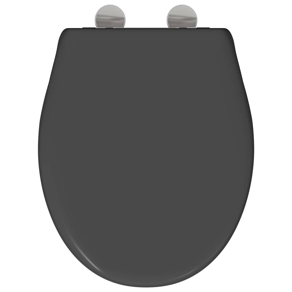 Schnellverschluss-WC-Sitz Anthrazit 44.5 x 37.3 x 4.3 cm