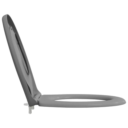 Schnellverschluss-WC-Sitz Grau 44.5 x 37.3 x 4.3 cm Duroplast