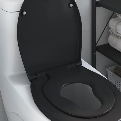 Schnellverschluss-WC-Sitz Schwarz 44.5 x 37.3 x 4.3 cm