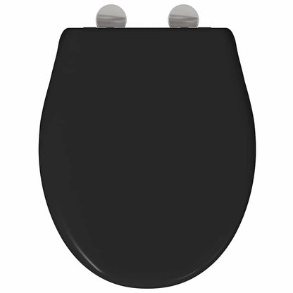 Schnellverschluss-WC-Sitz Schwarz 44.5 x 37.3 x 4.3 cm