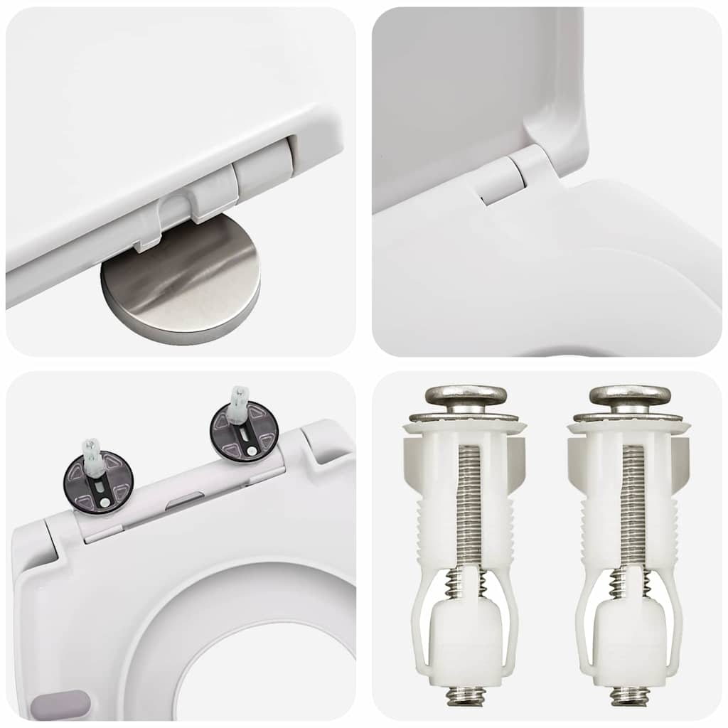 Schnellverschluss-WC-Sitz Weiß 44.5 x 37.3 x 4.3 cm Duroplast