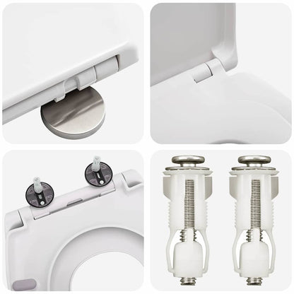 Schnellverschluss-WC-Sitz Weiß 44.5 x 37.3 x 4.3 cm Duroplast