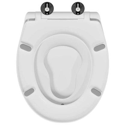 Schnellverschluss-WC-Sitz Weiß 44.5 x 37.3 x 4.3 cm Duroplast