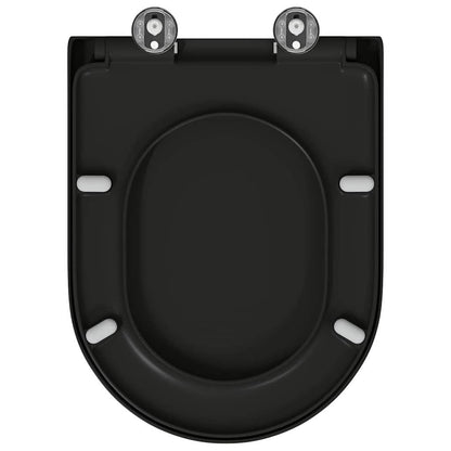 Schnellverschluss-WC-Sitz Schwarz 46,2 x 36 x 4,3 cm Duroplast