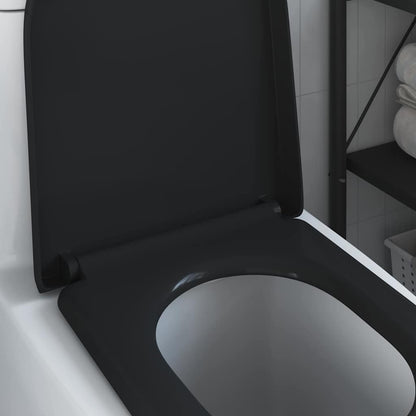 Schnellverschluss-WC-Sitz Schwarz 46,2 x 36 x 4,3 cm Duroplast