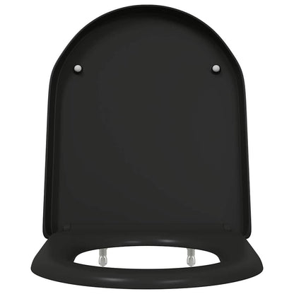 Schnellverschluss-WC-Sitz Schwarz 46,2 x 36 x 4,3 cm Duroplast