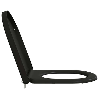 Schnellverschluss-WC-Sitz Schwarz 46,2 x 36 x 4,3 cm Duroplast