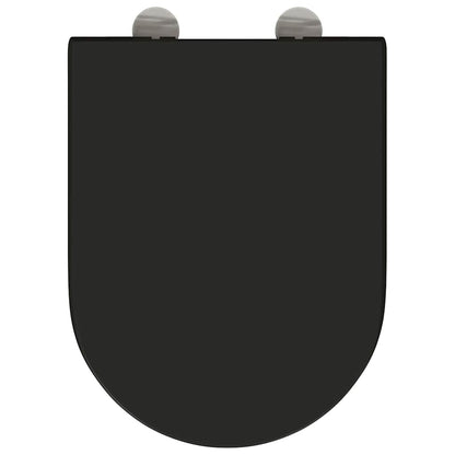 Schnellverschluss-WC-Sitz Schwarz 46,2 x 36 x 4,3 cm Duroplast
