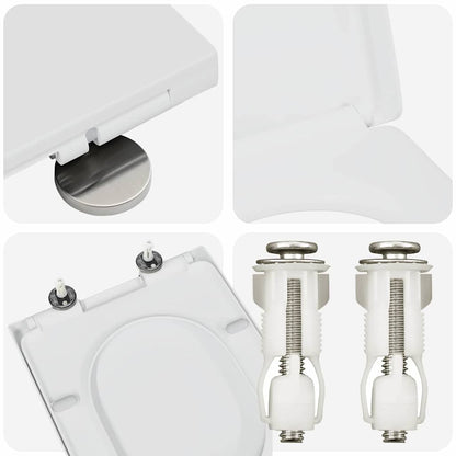 Schnellverschluss-WC-Sitz Weiß 46,2 x 36 x 4,3 cm Duroplast