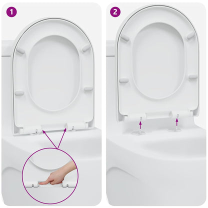Schnellverschluss-WC-Sitz Weiß 46,2 x 36 x 4,3 cm Duroplast