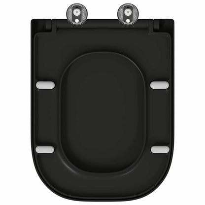 Schnellverschluss-WC-Sitz Schwarz 44,5 x 35 x 3,6 cm Duroplast
